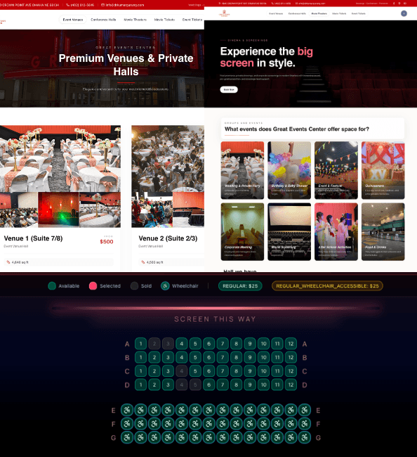 Great Events Center — Booking & ticketing platform